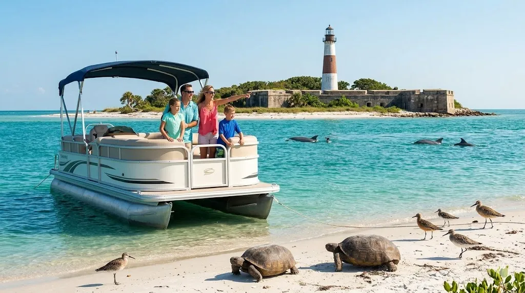 Boat near Egmont Key on an Anna Maria Island cruise